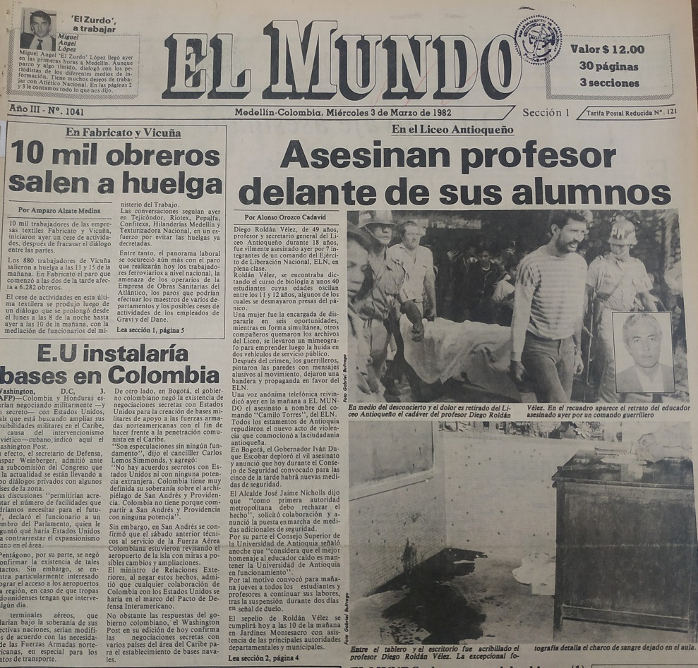 Fotografía tomada de la edición del 3 de marzo de 1982 del periódico El Mundo.