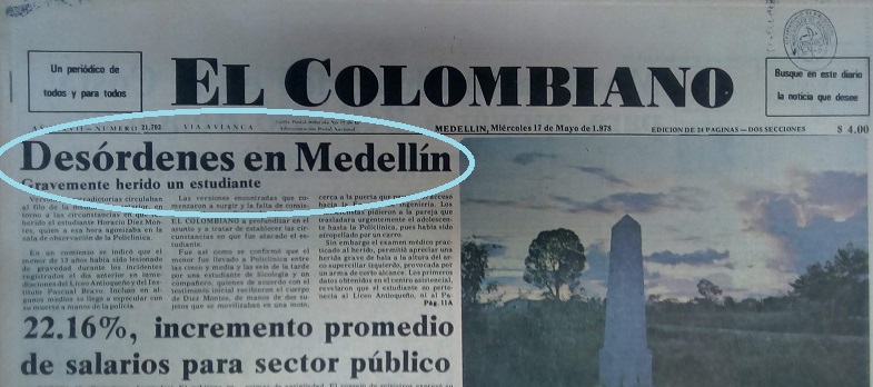 Fotografía tomada de la edición del 17 de mayo de 1978 del periódico El Colombiano.