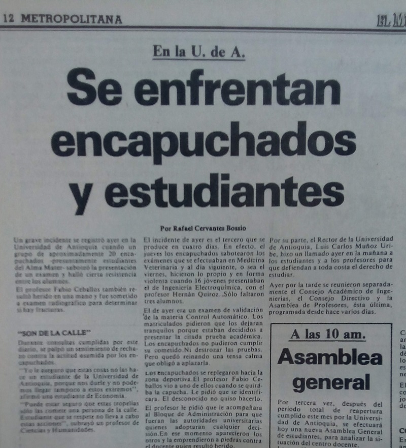 Fotografía tomada de la edición del 19 de febrero de 1980 del periódico El Mundo.