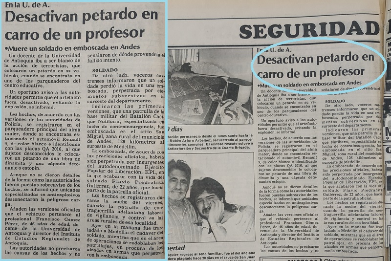 Fotografías tomadas de la edición del 29 de abril de 1990 del periódico El Colombiano