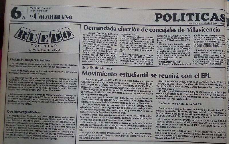 Fotografías tomadas de la edición del 5 de julio de 1990 del periódico El Colombiano