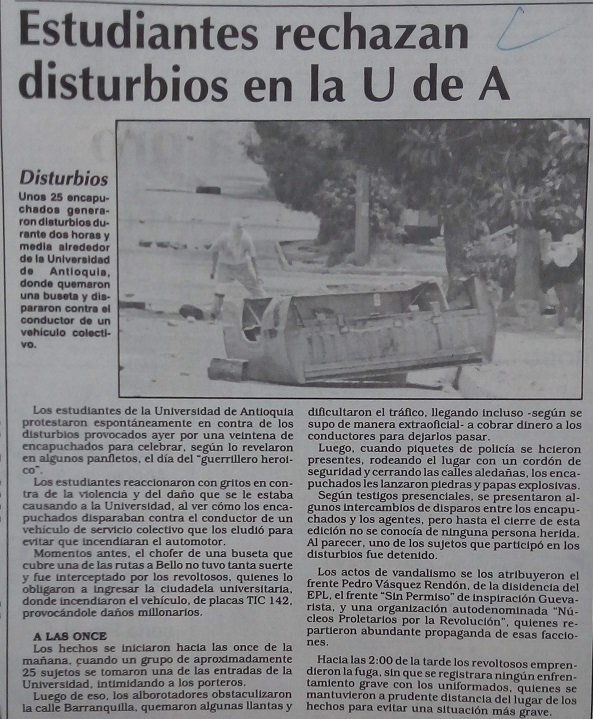Fotografías tomadas de la edición del 10 de junio de 1993 del periódico El Colombiano.