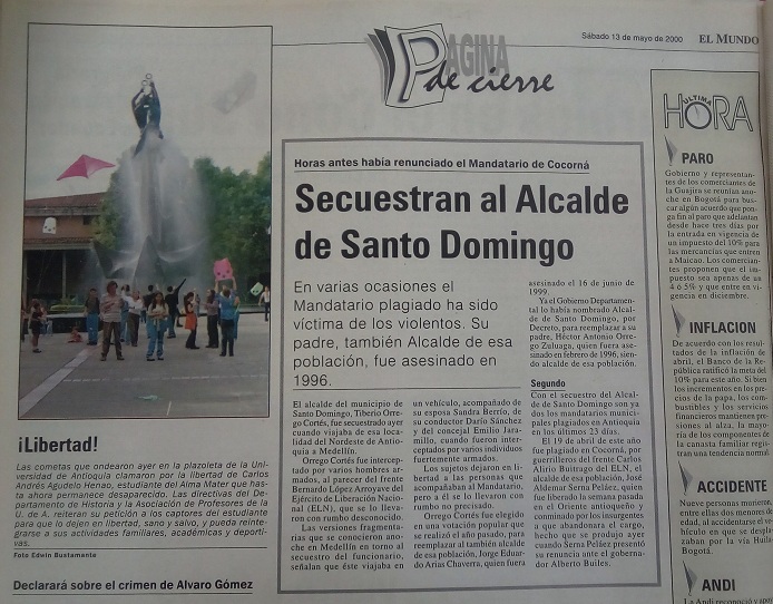 Fotografía tomada de la edición del 13 de mayo del 2000 del periódico El Mundo.