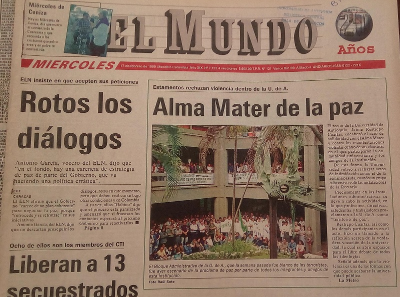 Fotografía tomada de la edición del 17 de febrero de 1999 del periódico El Mundo.