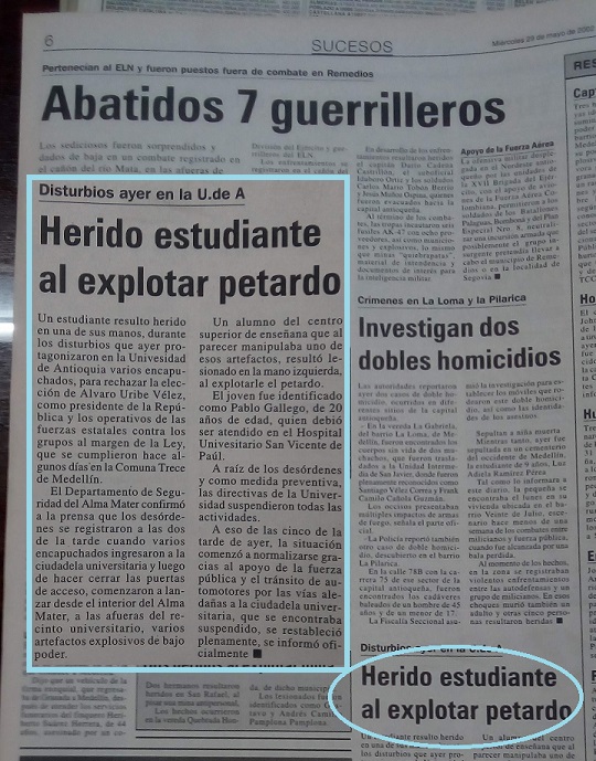 Fotografía tomada de la edición del 29 de mayo del 2002 del periódico El Mundo.
