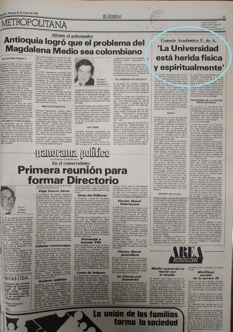 Fotografías tomadas de la edición del 24 de junio de 1983 del periódico El Mundo.