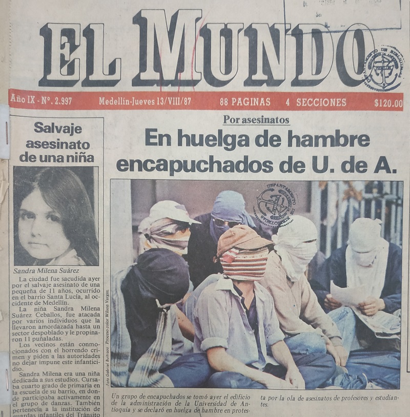 Fotografía tomada de la edición del 13 de agosto de 1987 del periódico El Mundo.