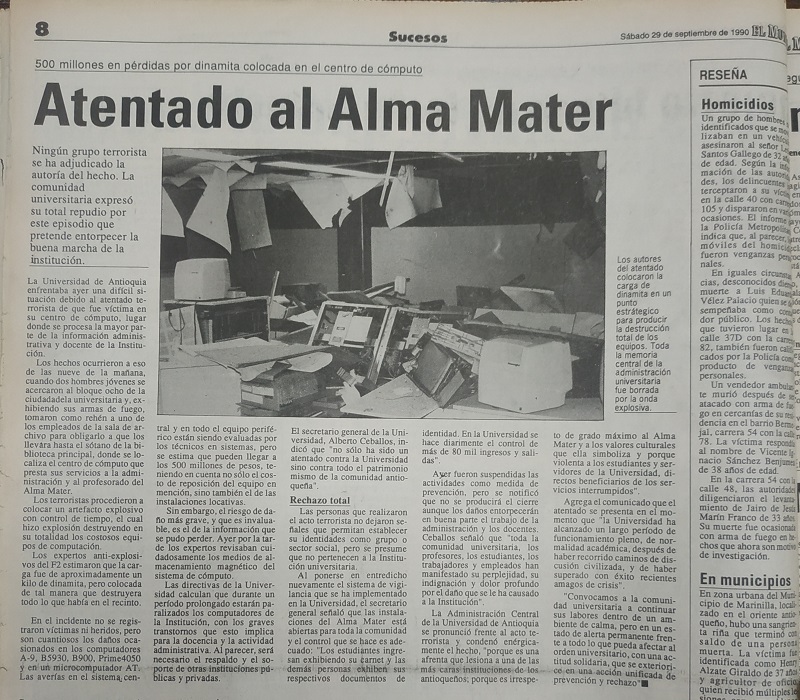 Fotografías tomadas de la edición del 29 de septiembre de 1990 del periódico El Mundo