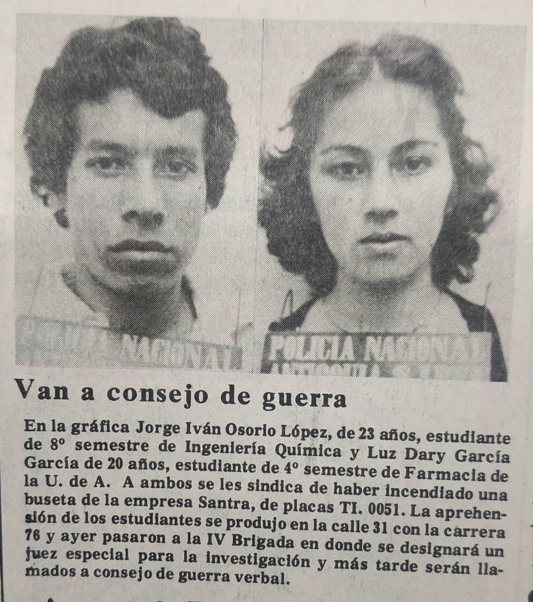 Fotografía tomada de la edición del 19 de mayo de 1978 del periódico El Colombiano