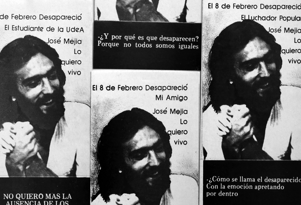 Con carteles como éste, familiares y amigos emprendieron la búsqueda de José Mejía luego de su desaparición. Foto: archivo Ivan Mejia Toro.
